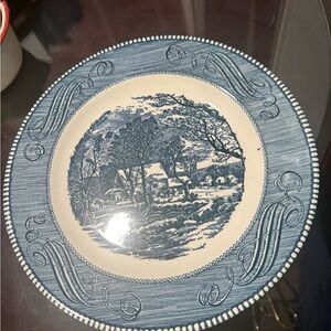 Classic Blue and Cream Countryside Plate set of 4